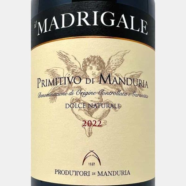 Primitivo di Manduria Dolce Naturale Madrigale DOCG 2022 - Produttori di Manduria