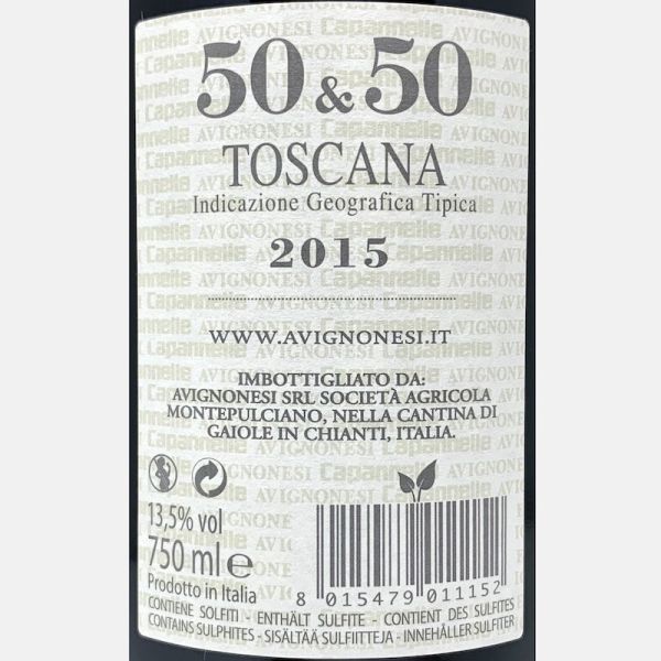 50 & 50 Rosso Toscana IGT 2015 - Avignonesi e Capannelle 50 & 50 Rosso Toscana IGT 2015 - Avignonesi e Capannelle