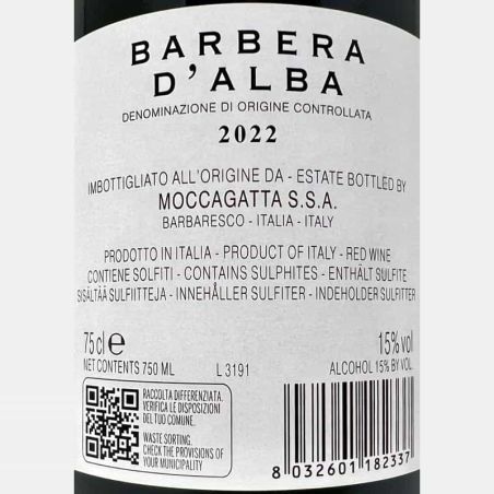 Barbera d'Alba DOC 2022 - Moccagatta