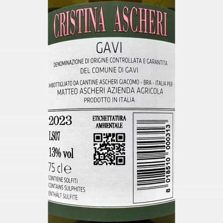 Gavi del Comune di Gavi Cristina Ascheri DOCG 2023 - Matteo Ascheri