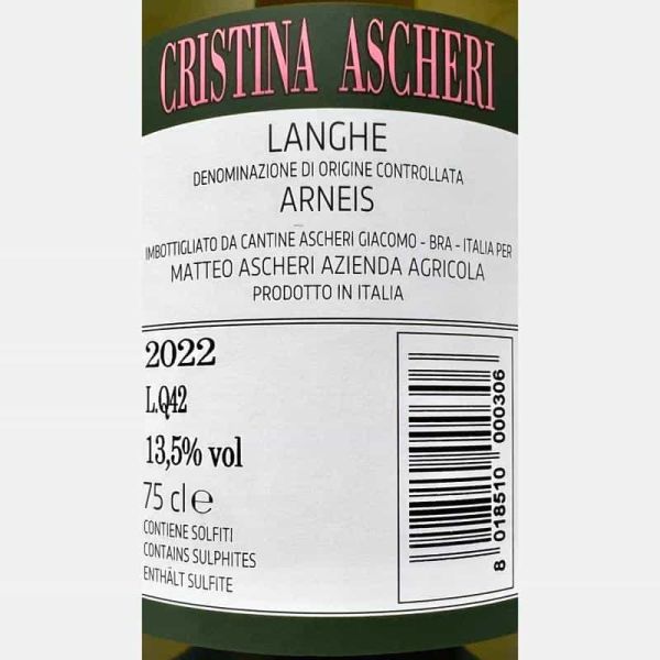 Arneis Cristina Ascheri Langhe DOC 2022 - Matteo Ascheri Arneis Cristina Ascheri Langhe DOC 2022 - Matteo Ascheri