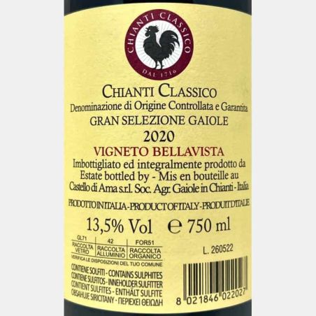 Chianti Classico Gran Selezione Vigneto Bellavista DOCG 2020 - Castello di Ama