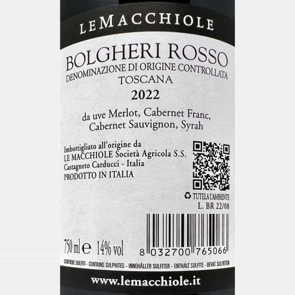 Bolgheri Rosso DOC 2022 - Le Macchiole Bolgheri Rosso DOC 2022 - Le Macchiole