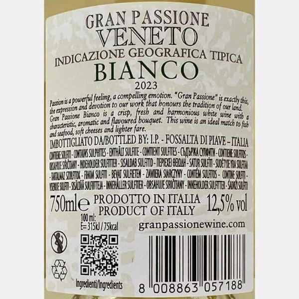 Gran Passione Bianco Veneto IGT 2023 - Botter Gran Passione Bianco Veneto IGT 2023 - Botter