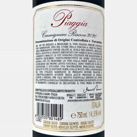 Piaggia Carmignano Riserva DOCG 2020 - Piaggia
