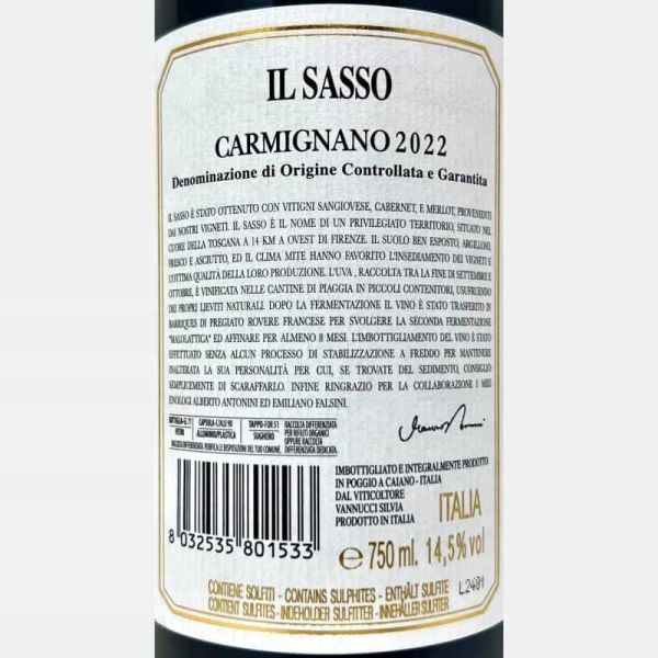 Il Sasso Carmignano DOCG 2022 - Piaggia Il Sasso Carmignano DOCG 2022 - Piaggia