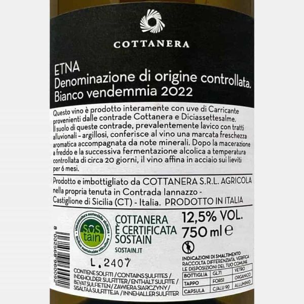 Etna Bianco DOC 2022 - Cottanera Etna Bianco DOC 2022 - Cottanera