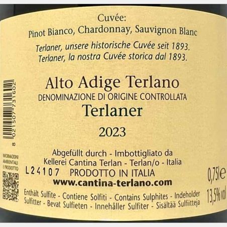 Terlaner Cuvée Alto Adige DOC 2023 - Cantina Terlan