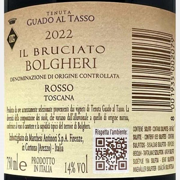 Bolgheri Rosso Il Bruciato DOC 2022 - Antinori Tenuta Guado al Tasso Bolgheri Rosso Il Bruciato DOC 2022 - Antinori Tenuta Guado al Tasso