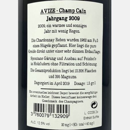 Champagne Avize Champ Caïn AOC 2009 - Champagne Jacquesson