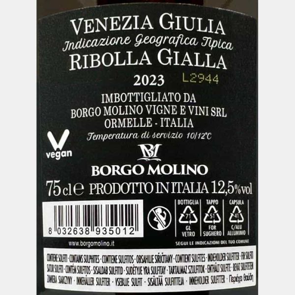 Ribolla Gialla Venezia Giulia IGT 2023 - Borgo Molino Ribolla Gialla Venezia Giulia IGT 2023 - Borgo Molino