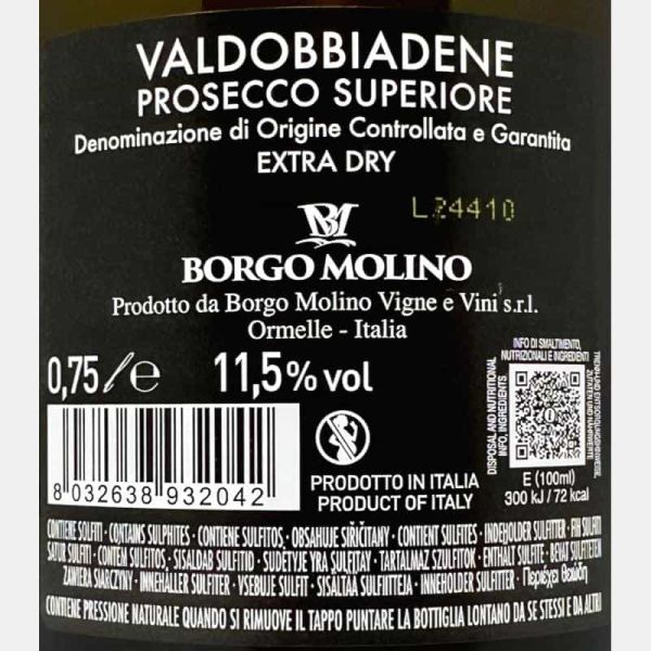 Prosecco Valdobbiadene Superiore Extra Dry DOCG - Borgo Molino Prosecco Valdobbiadene Superiore Extra Dry DOCG - Borgo Molino