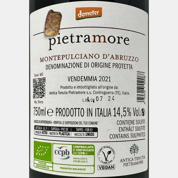 Montepulciano d’Abruzzo DOP 2021 Bio - Pietramore Montepulciano d’Abruzzo DOP 2021 Bio - Pietramore
