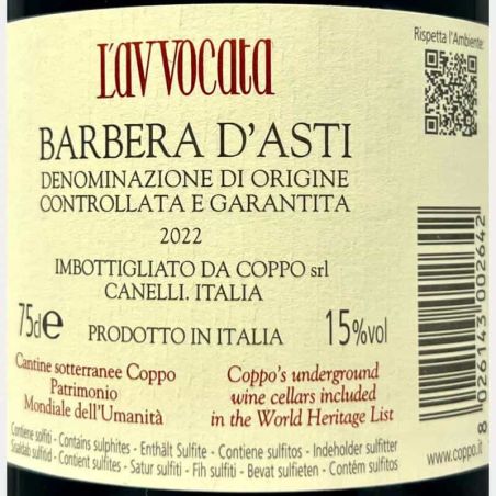 Barbera D'Asti L'Avvocata DOC 2022 - Coppo