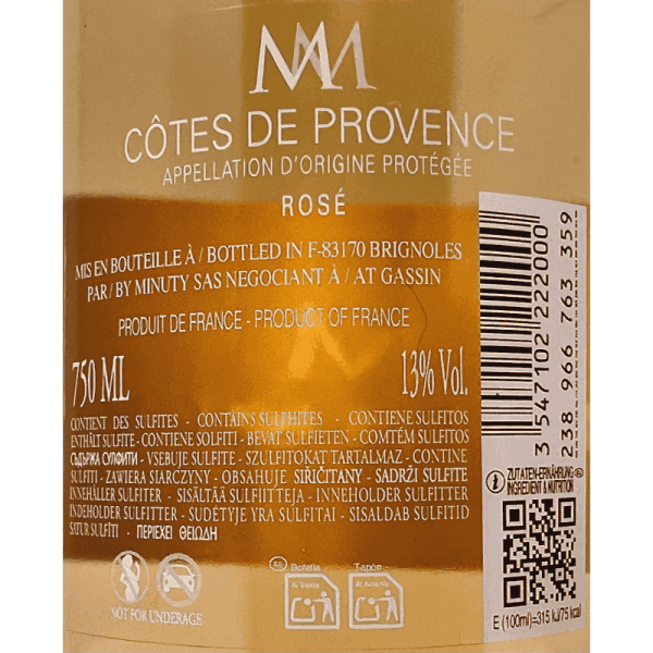 Rosé Minuty M Cotes de Provence AOP...