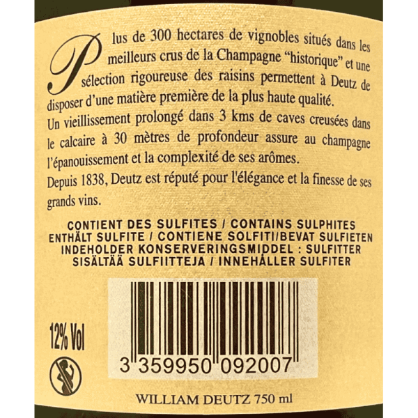 Champagne Cuvee William Deutz Brut Millesime AOC 2014 Gift Box - Deutz Champagne Cuvee William Deutz Brut Millesime AOC 2014 Gift Box - Deutz
