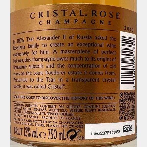 Champagne Cristal Rosé Brut 2013 Gift...