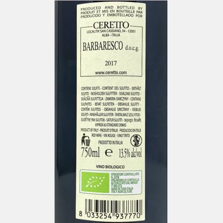 Barbaresco DOCG 2017 Bio - Ceretto