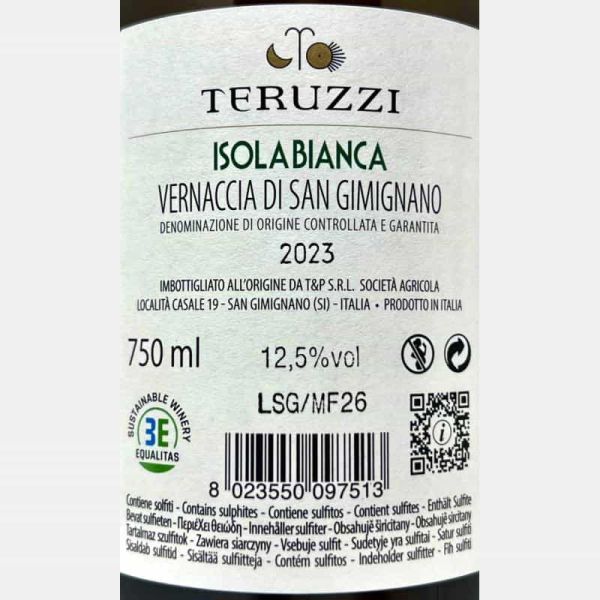 Vernaccia di San Gimignano Isola Bianca DOCG 2023 - Teruzzi Vernaccia di San Gimignano Isola Bianca DOCG 2023 - Teruzzi