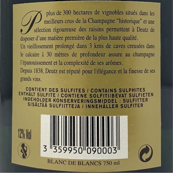 Champagne Blanc de Blancs Brut Millesime AOC 2016 Gift Box - Deutz Champagne Blanc de Blancs Brut Millesime AOC 2016 Gift Box - Deutz