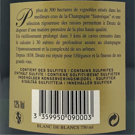 Champagne Blanc de Blancs Brut Millesime AOC 2016 Geschenkbox - Deutz