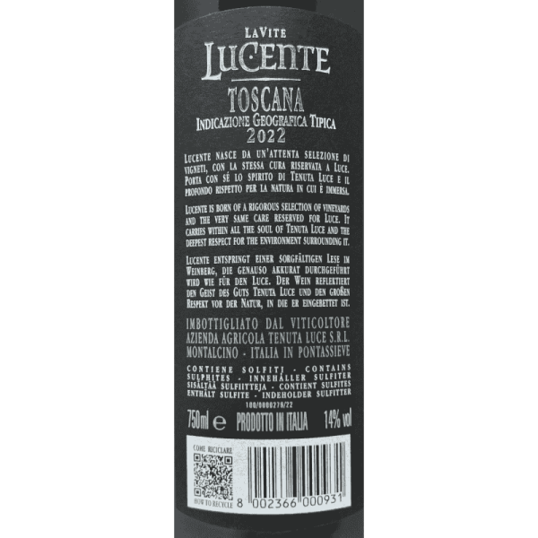 Lucente Toscana IGT 2022 - Tenuta Luce, Frescobaldi Lucente Toscana IGT 2022 - Tenuta Luce, Frescobaldi