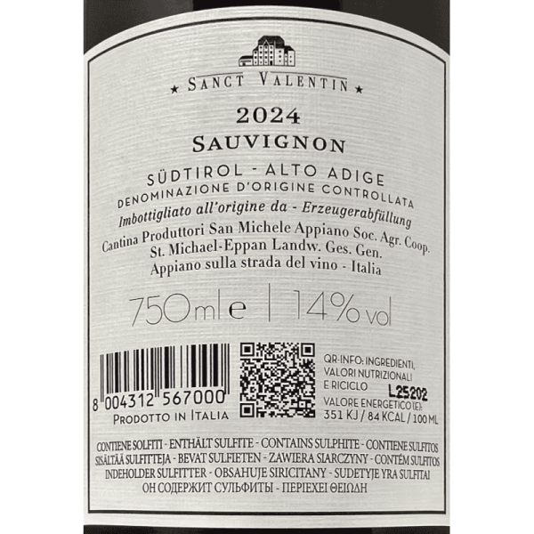 Sauvignon Sanct Valentin Alto Adige...