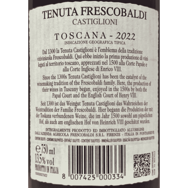 Tenuta Frescobaldi Castiglioni Rosso Toscana IGT 2022 - Frescobaldi Tenuta Frescobaldi Castiglioni Rosso Toscana IGT 2022 - Frescobaldi