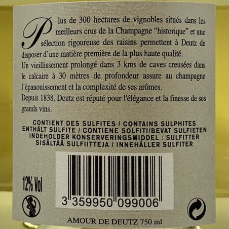 Champagne Blanc de Blancs Amour de Deutz Brut Millesime AOC 2010 Gift Box - Deutz
