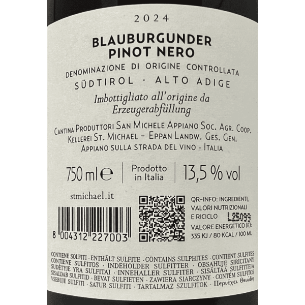 Pinot Noir Alto Adige DOC 2024 - St....