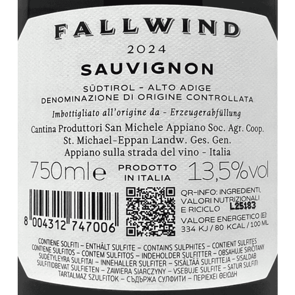 Sauvignon Fallwind Alto Adige DOC...