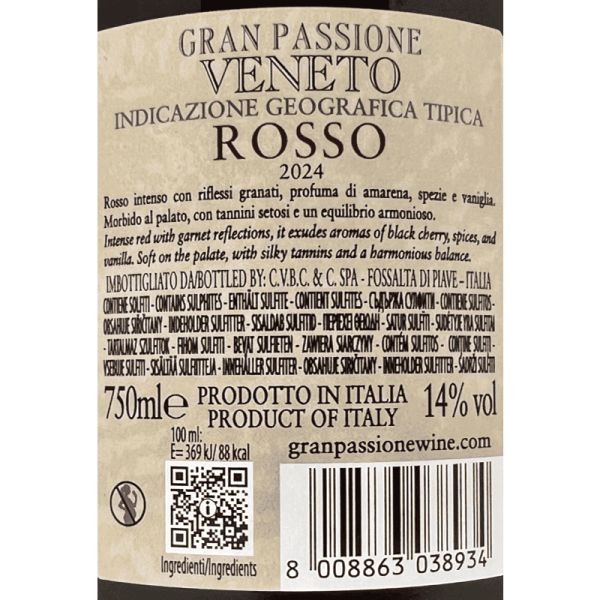 Gran Passione Rosso Veneto IGT 2024 -...