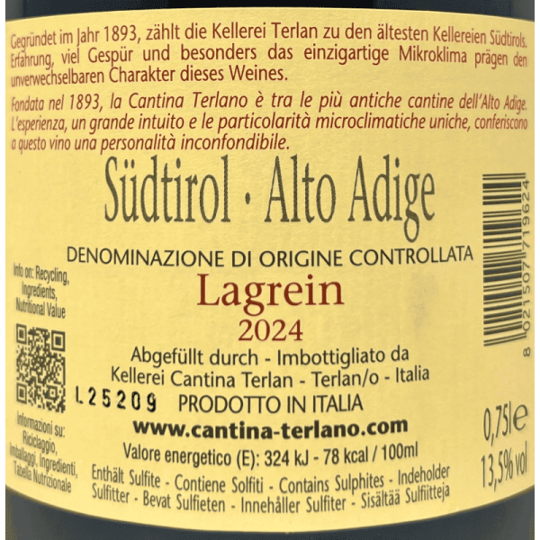 Lagrein Alto Adige DOC 2024 - Cantina...