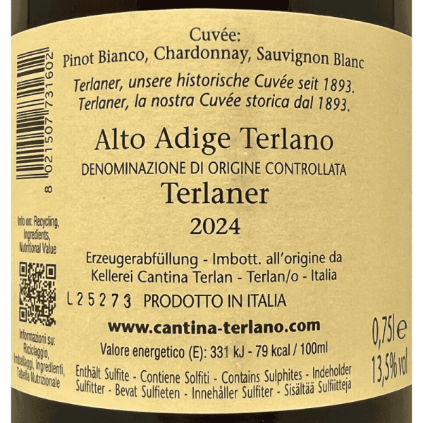 Terlaner Cuvée Alto Adige DOC 2024 -...