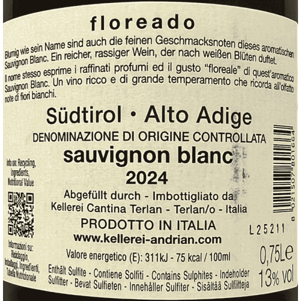 Sauvignon Blanc Floreado Alto Adige...