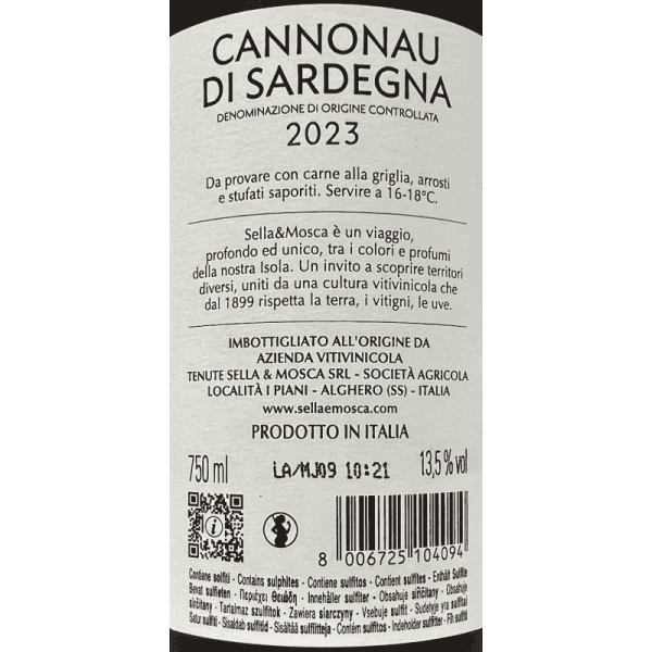 Cannonau di Sardegna DOC 2023 - Sella & Mosca Cannonau di Sardegna DOC 2023 - Sella & Mosca