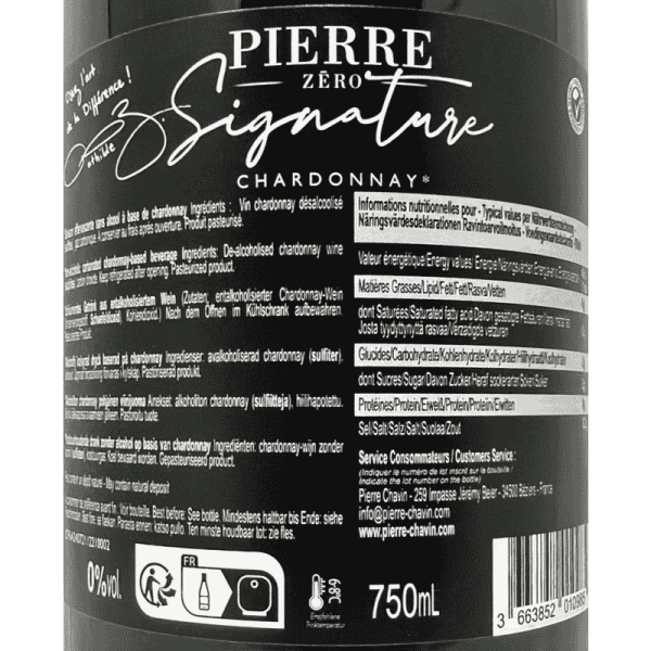 Pierre Zero Signature Sparkling Chardonnay Alcohol Free - Pierre Chavin Pierre Zero Signature Sparkling Chardonnay Alcohol Free - Pierre Chavin