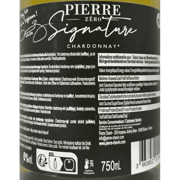 Pierre Zero Signature Chardonnay Alcohol Free - Pierre Chavin Pierre Zero Signature Chardonnay Alcohol Free - Pierre Chavin