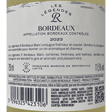 Les Légend R Blanc Bordeaux AOC 2023 - Domaines Barons de Rothschild Lafite