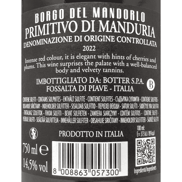 Primitivo di Manduria DOC 2022 -...
