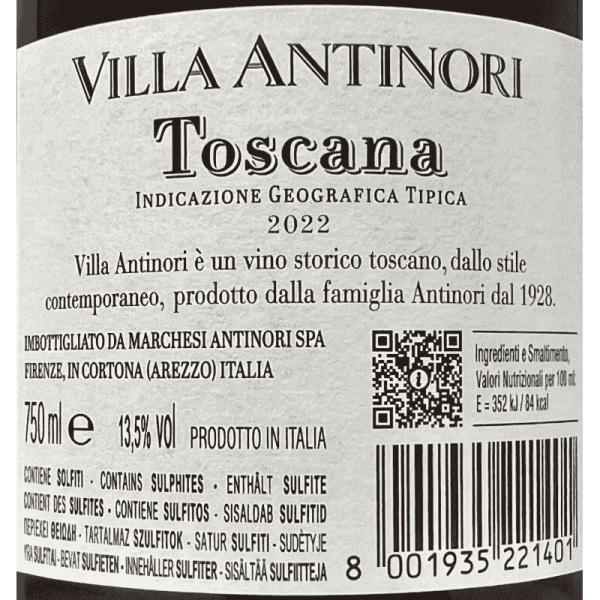 Villa Antinori Rosso Toscana IGT 2022 - Marchesi Antinori Villa Antinori Rosso Toscana IGT 2022 - Marchesi Antinori