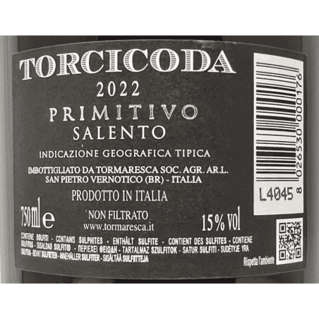 Primitivo Torcicoda Salento IGT 2022 - Antinori Tormaresca