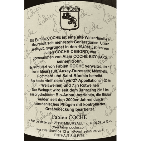 Meursault Blanc AOC 2022 - Fabien Coche
