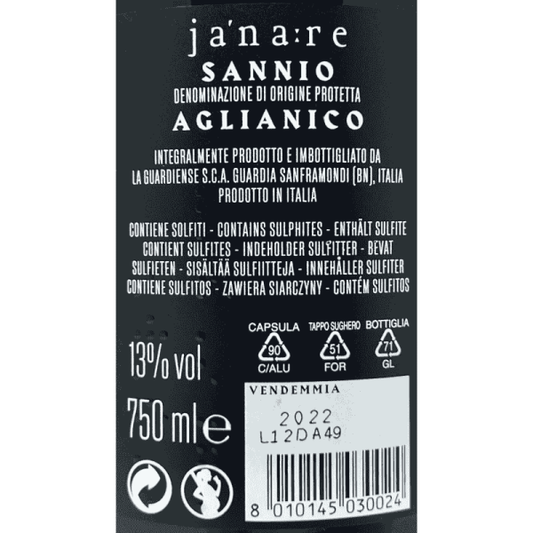 Aglianico Janare Sannio DOP 2022 - La Guardiense