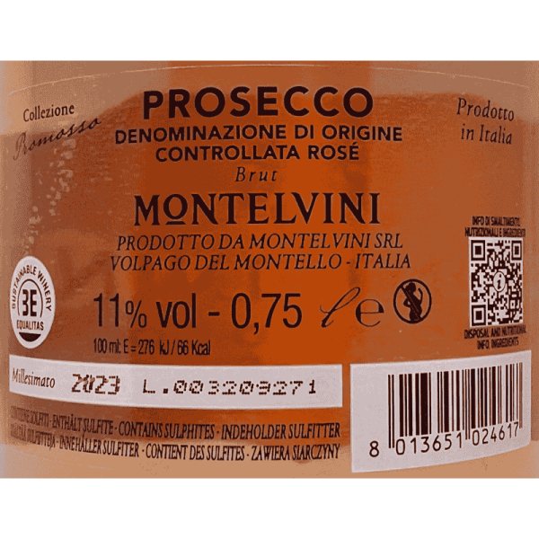 Prosecco Rosé Brut Millesimato DOC 2023 - Montelvini Prosecco Rosé Brut Millesimato DOC 2023 - Montelvini