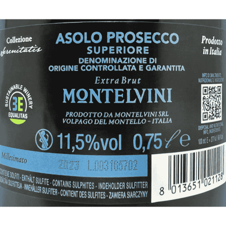 Prosecco Asolo Superiore Extra Brut Millesimato DOCG 2023 - Montelvini