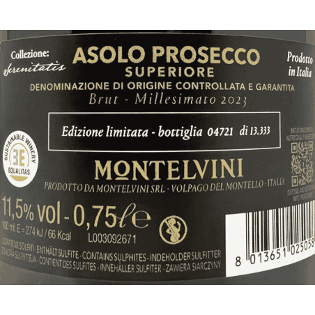 Prosecco Asolo Superiore FM333 Brut Millesimato DOCG 2023 - Montelvini