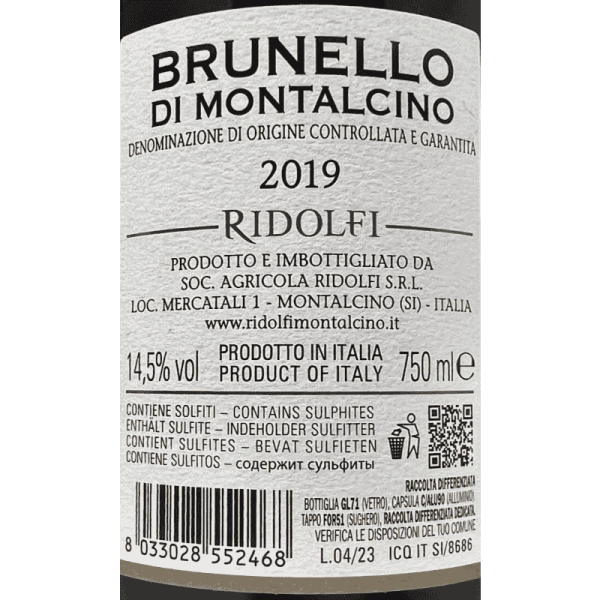Brunello di Montalcino DOCG 2019 - Ridolfi Brunello di Montalcino DOCG 2019 - Ridolfi