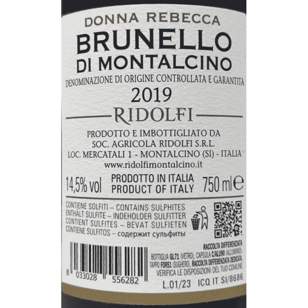 Brunello di Montalcino Riserva Donna Rebecca DOCG 2019 - Ridolfi Brunello di Montalcino Riserva Donna Rebecca DOCG 2019 - Ridolfi
