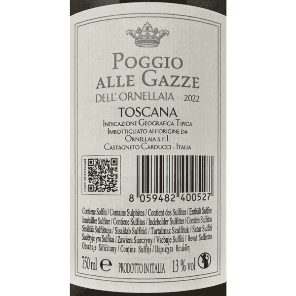 Poggio alle Gazze dell´Ornellaia Bianco Toscana IGT 2022 - Tenuta dell'Ornellaia Poggio alle Gazze dell´Ornellaia Bianco Toscana IGT 2022 - Tenuta dell'Ornellaia